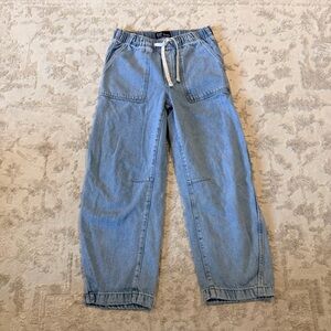 Gap soft denim drawstring barrel pants jeans size XS
